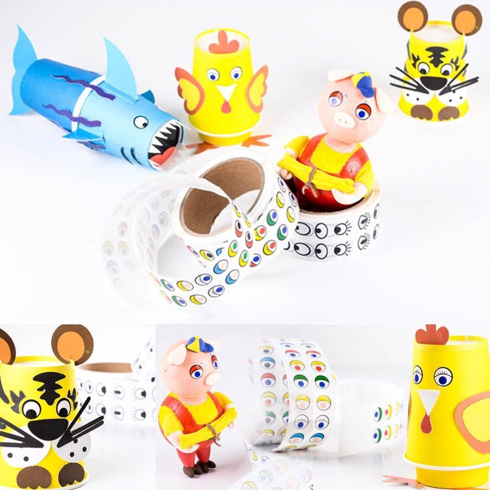 1000pcs/roll Reusable Mini Eye Shaped Sticker Crafts Stationery Sticker  Easter Decor