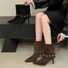 Eilyken New Fashion Pointed Toe Women Ankle Boots Sexy Thin High Heels Shoes Autumn Winter Short Botas De Mujer