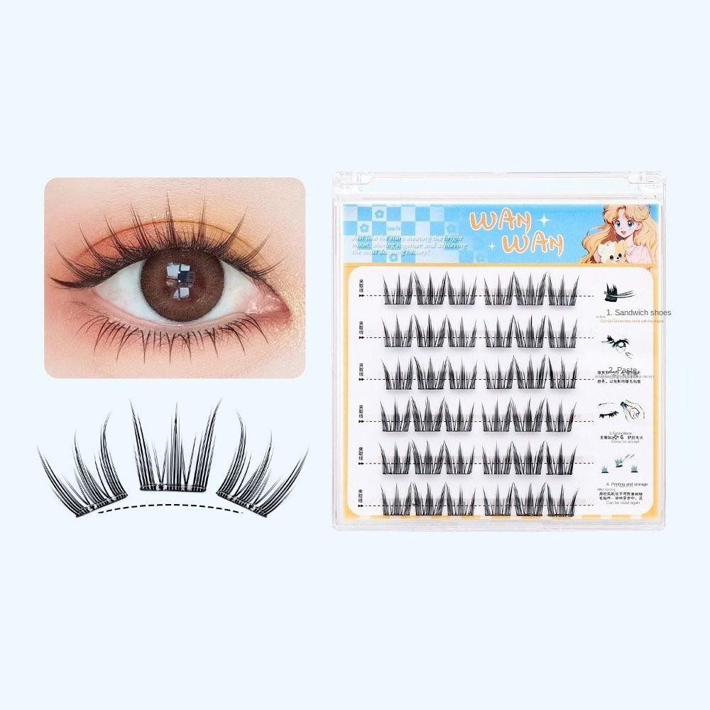 Makeup Adhesive False Eyelashes DIY Glue Free Fake Lashes Self-adhesive Lash Clusters  Makeup Tool