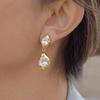 Jingqiao roestvrij staal zirkonia oorbellen licht luxe high-end oorstekers niche titanium staal oorbellen k sieraden