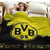 1PC Borussia Custom Name Patterned Flannel Blanket Suitable For All Seasons for Home Decor Warmth and Comfort Gifts Holiday Present