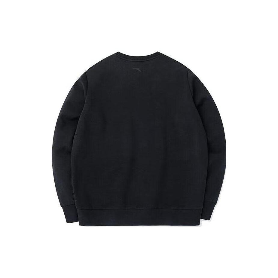 Anta Training Series Logo Print Long Sleeve Sweatshirt Men Sweatshirt Basic-Black 152317725-3