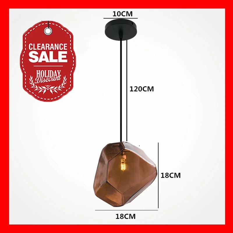 

Crystal Glass Pendant Light Modern Creative Lamp for Restaurant Living Room Bar Single Head Decorative Hanging Lights Room Decor No Bulb