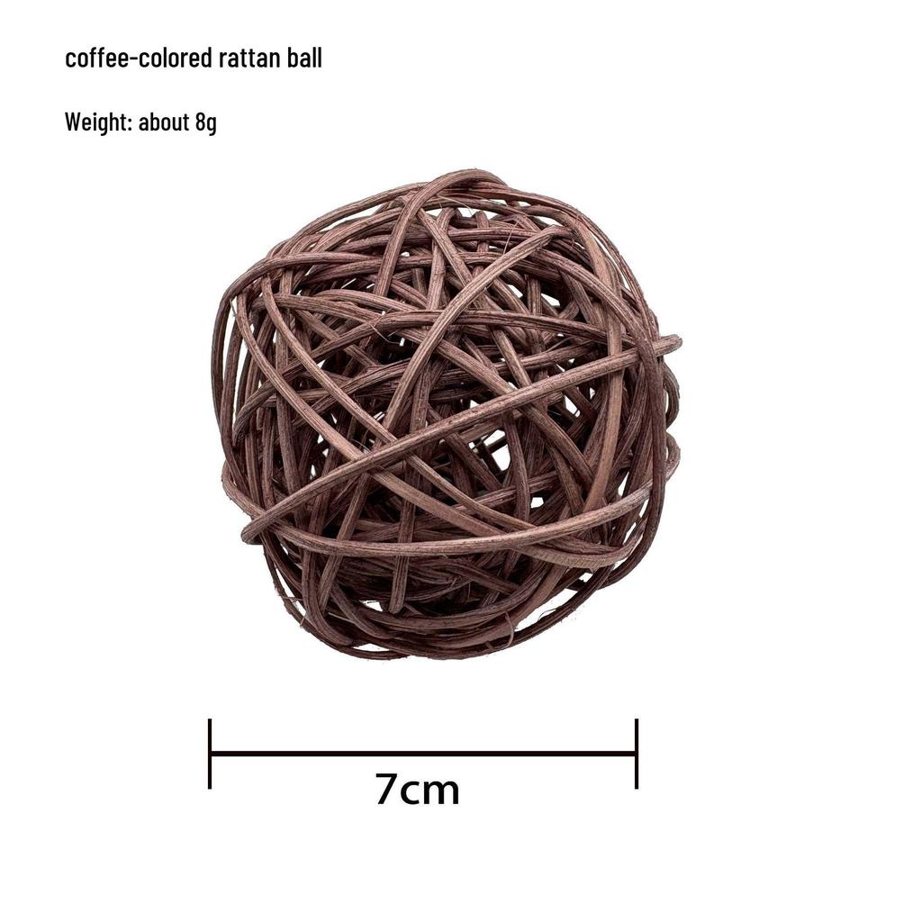Natural Handmade Woven Rattan Teething and Chew Toy for Rabbits, Hamsters, and Chinchillas - Boredom Relief Ball