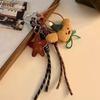 1Pcs Cartoon Plush Bow Love Pendant Keychains For Women Y2K Bag Hanging Jewelry Gift Decoration Accessories