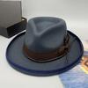 Elegant Feather Homburg Wool Styling Hat with Wide Brimmed Flat Hat Wide Brimmed Western Hat for Casual Wear