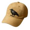 Crow Design Baseball Cap Gothic Adjustable Strap Baseball Hat for Music Festival and Theme Event Gathering Headwear