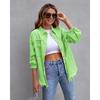 Holes Raw-edges Denim Jacket Women Spring Autumn Shirt Style Jeancoat Casual Top Rose-Red Orange Purple Outerwear Lady Coat
