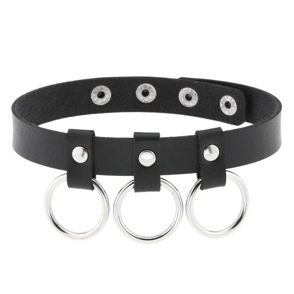 DIEZI Punk Black Lace Leather Choker Torques Necklace For Women Men Harajuku Gothic Sexy Cirle Heart Collar Necklace Jewelry