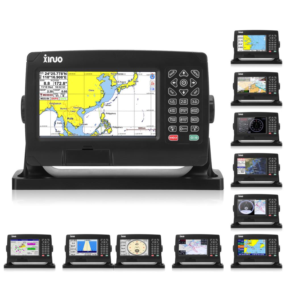 GPS Chart Plotter Satellite Navigator Transponder with GNSS Antenna Dual Map System IP65 for Marine Boat