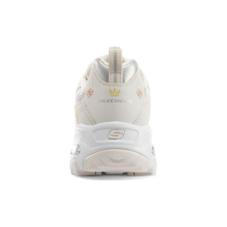 Skechers DLites 1.0 Panda Shoes Floral Panda Retro Versatile Thick Sole Casual Sports Height Increasing Low Top Dad Shoes Women sneaker 896155-OFWT