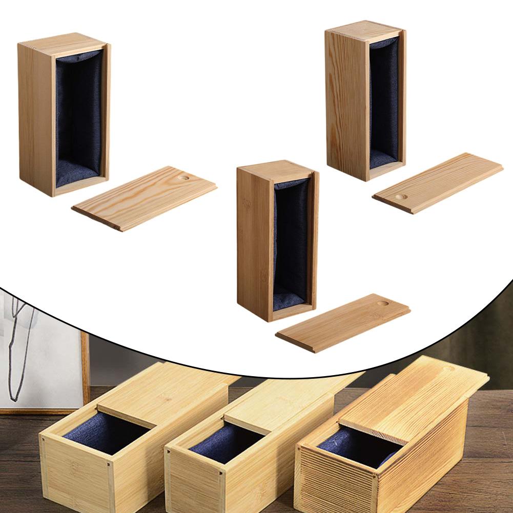 Pullout Wooden Box with Sliding Lid Great for Storing Treasures and Memories