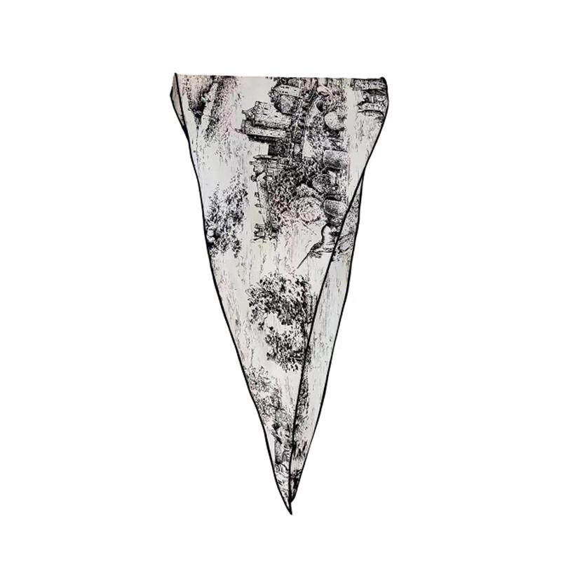 NINA SOLOR Toile de Jouy Sketch Twill Silk Scarf