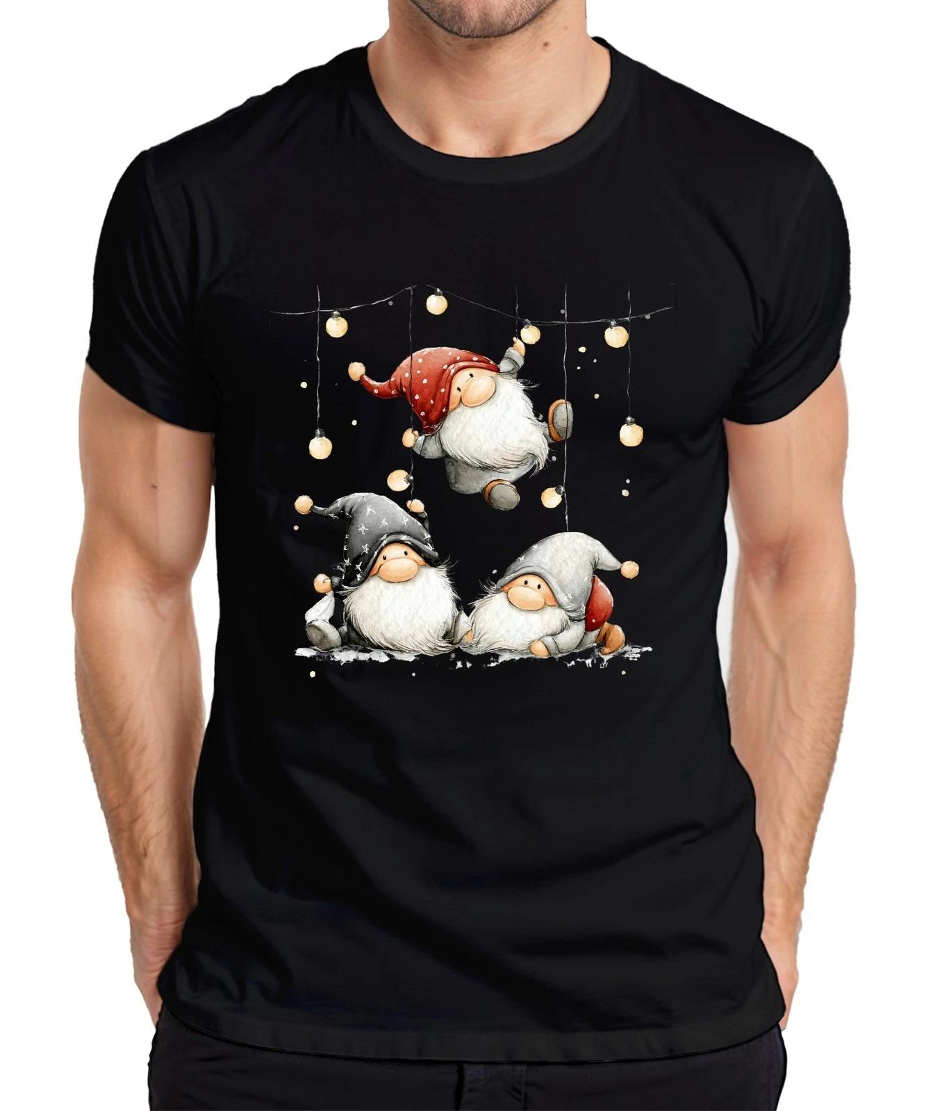 

Christmas Elf String Lights Cute Scandinavian Gift Mens T-Shirt- 4XL