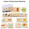 Wooden Puzzle Educational With Numbers And Animal Food Matching For Kids