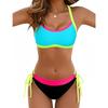 Swimwear Women 2026 Bikini Crop Top Neon Trim Bikinis Tie Side Bottom Swimsuit High Cut Bottom Two Piece Swimsuit Bandeau Top