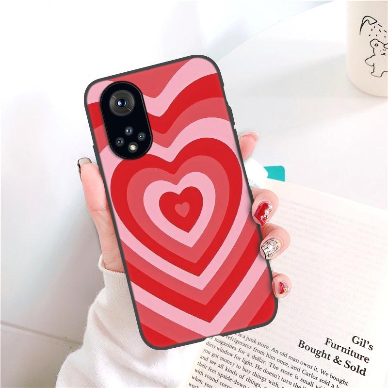 P30 Lite Case for Honor 9S Cover Silicone Funda Honor 9C 9A 10i 8A 10 50 Cases for Huawei P 30 Pro P40 P20 Love Heart Black Capa