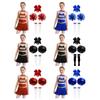 Uniforme da Cheerleading da Ragazza Costume da Ballo Bambini Abito da Ballo Senza Maniche Fiore e Copricapo Calzini