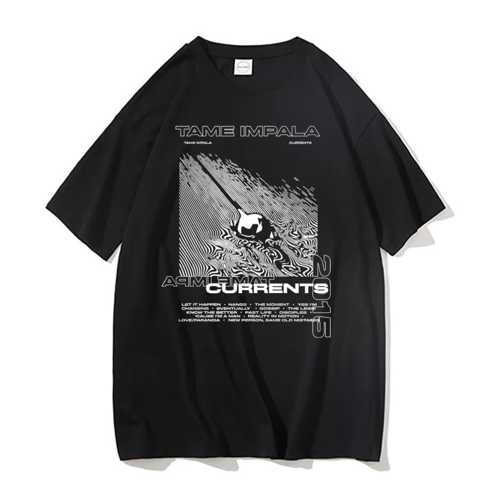 

Tame Impala Currents Graphic Print T-shirts Men Casual Tshirt Male Hip Hop Oversized T Shirt Women T Shirts S