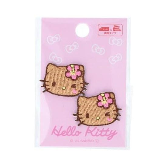 Kiyohara Sanrio Characters Seal Iron Dual Use Mini Patch Hello Kitty Sunburn 2 Pieces W28mmH19mm RIO-3213