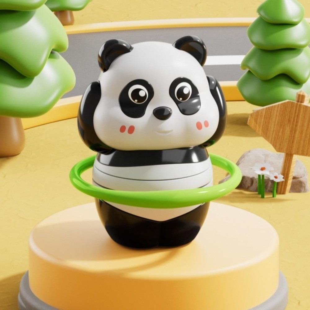 Plastic Funny Panda Toy Skateboarding Action Sports Panda Ornament Novelty Mechanical Toy Children