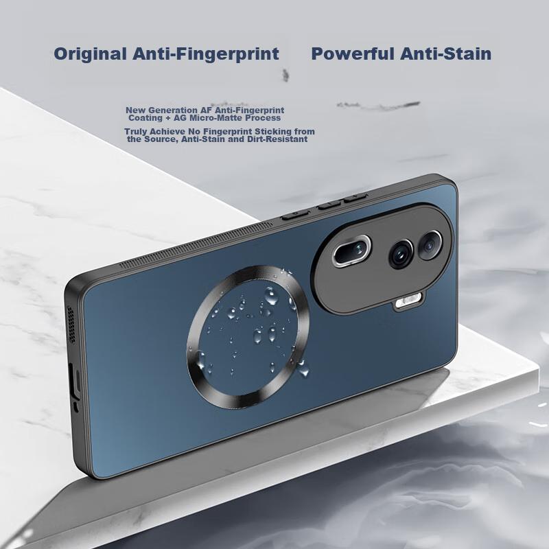 Phone Case for OPPO Reno11 Pro, OPPO Reno11 Pro Protective Cover, Matte Full Coverage Ultra-Thin Shockproof Anti-Fingerprint Case - Graphite Black