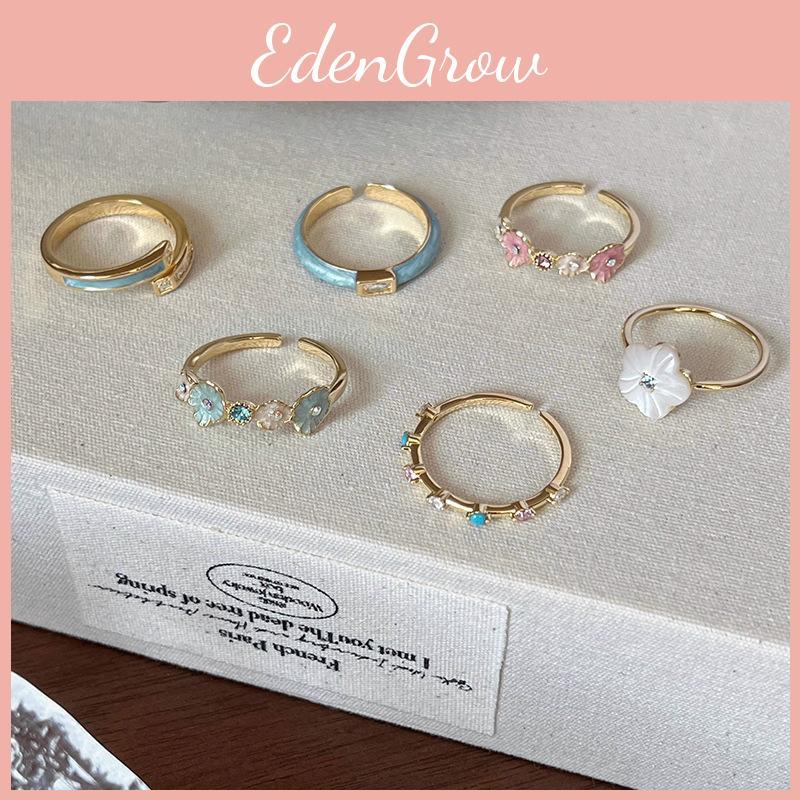 Unique Blue Enamel Mother Of Pearl Ring For Women Fashionable And Elegant Accessory