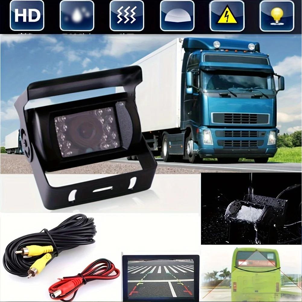 7" Touch Button Rear View Mirror Car Monitor 4PIN Backup Camera 12-24v For Truck