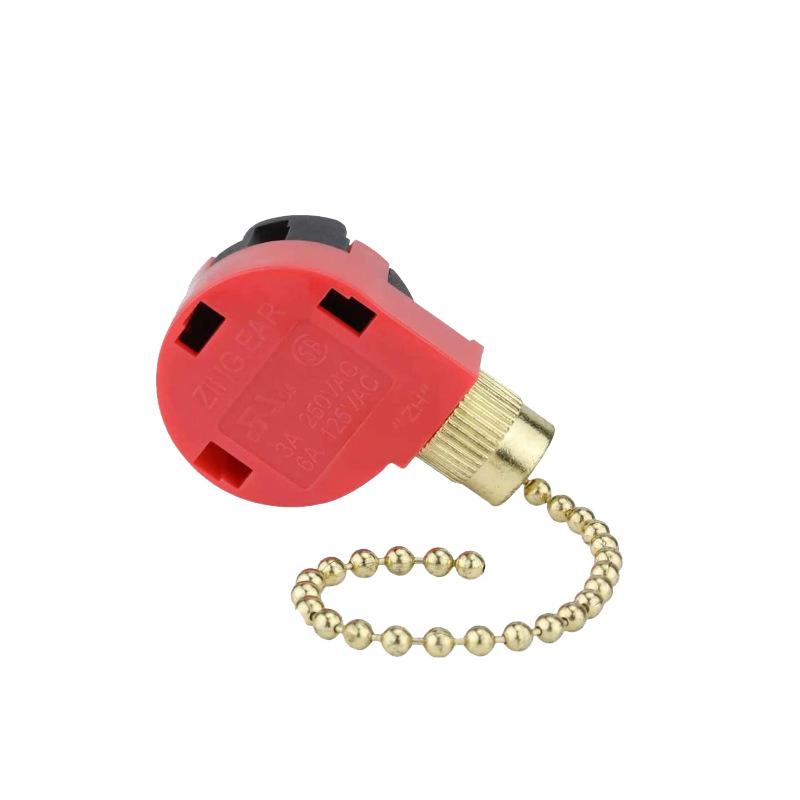 Red Ceiling Fan Switch 3 Speed 4 Wire Ze-268S6 Fan Pull Speed Control Switch