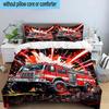 Electric Monster Truck Art 3pcs Bedding,Including 1pc Duvet Cover And 2pcs Pillowcases Perfect for Christmas,Ideal for Bedroom, Dormitory