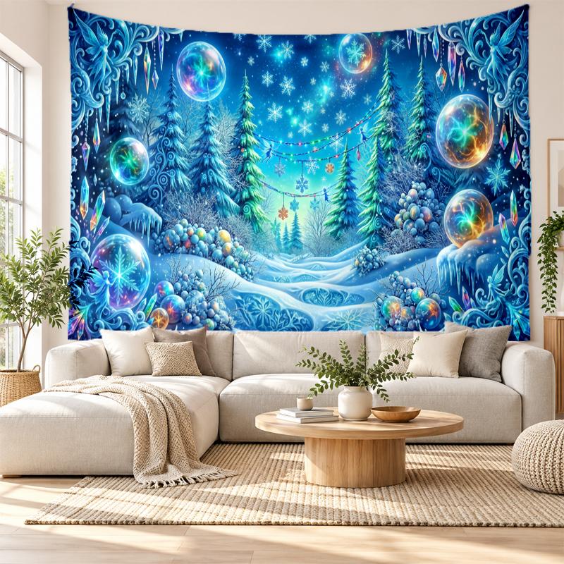 Christmas Printed Tapestry Wall Hanging For Bedroom Living Room Wall Decor Holiday Gift