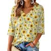 Women's Floral Print V-Neck Blouse Lightweight for Spring and Summer