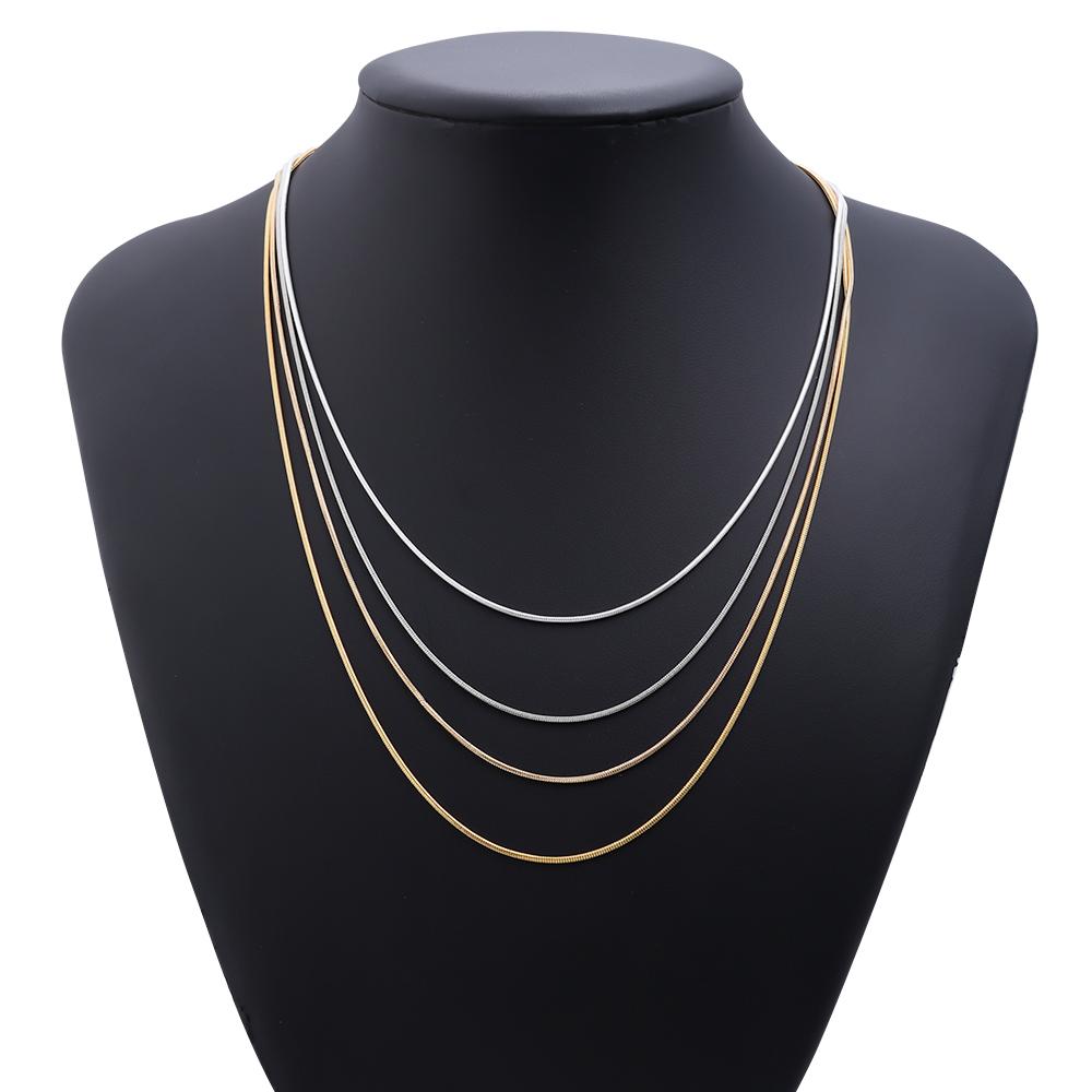 Louleur 6pcs Copper Round Snake Chain Necklace With Lobster Clasp For Women Men Fashion Chain Jewelry Findings DIY Necklace Gift