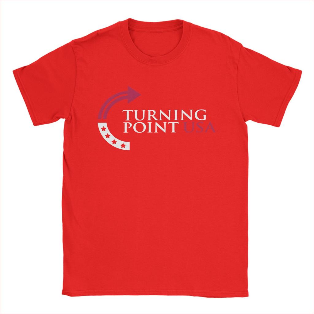 Charlie Kirk Turning Point USA T Shirts for Men Pure Cotton T-Shirt Crew Neck Rest In Peace Tees Short Sleeve Clothes Gift Idea