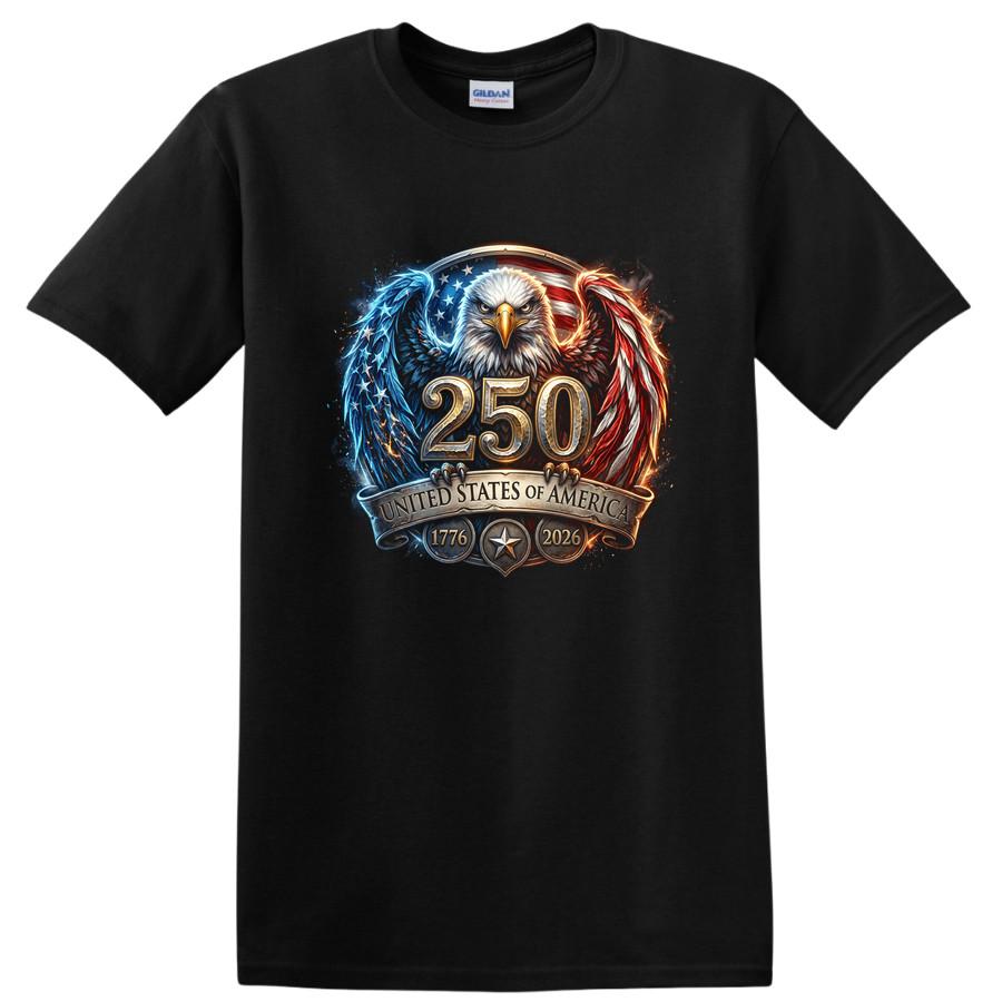 USA 250 Anniversary Eagle T Shirt United States of America 1776 2026 Tee 3XL
