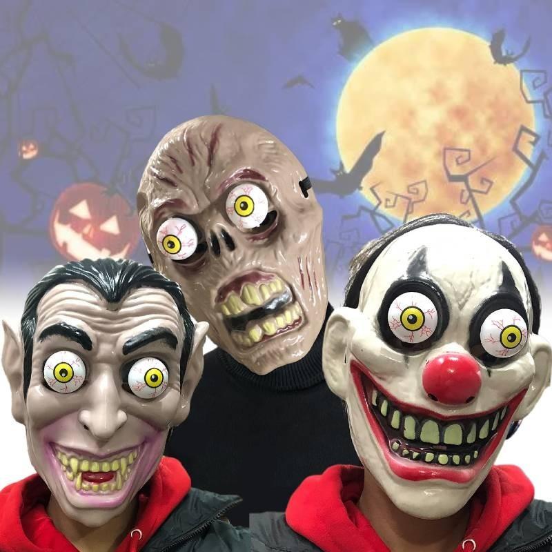 Schreckliche Vollgesichts-Clownmaske für Halloween-Partys und gruselige Kostüme, perfekt für Cosplay-Events