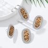 Retro Light Luxury Leopard Print Metal Three-Piece Set, Earrings, Rings, Bracelets, Exaggerated Personalized Women'S Jewelry.