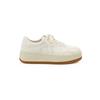 Womens Chunky Sole White Sneakers With 5cm Platform Height Round Toe Lace-Up Casual Shoes Daily Wear