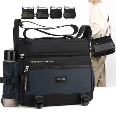 Borsa a Spalla Oxford Grande Capacità Casual da Uomo Tasca Multi-strato Moda Monospalla Crossbody Borsa Messenger di Lusso