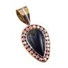 Natural Green Pietersite Gemstone 925 Solid Silver Two Tone Pendant 1.50'' D6i38