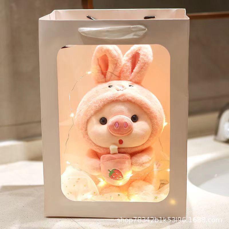 Milk tea pig doll cute bunny doll turned into frog doll cute bunny doll birthday gift