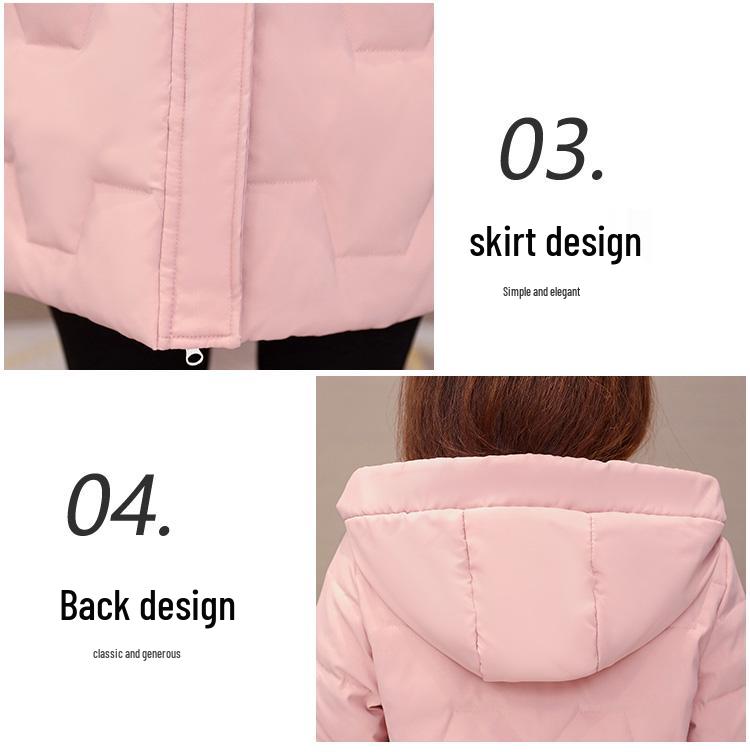 Women's Mid-Length Korean Style Down Jacket - Hooded, Thickened, Warm 90% White Duck Down Winter Coat
