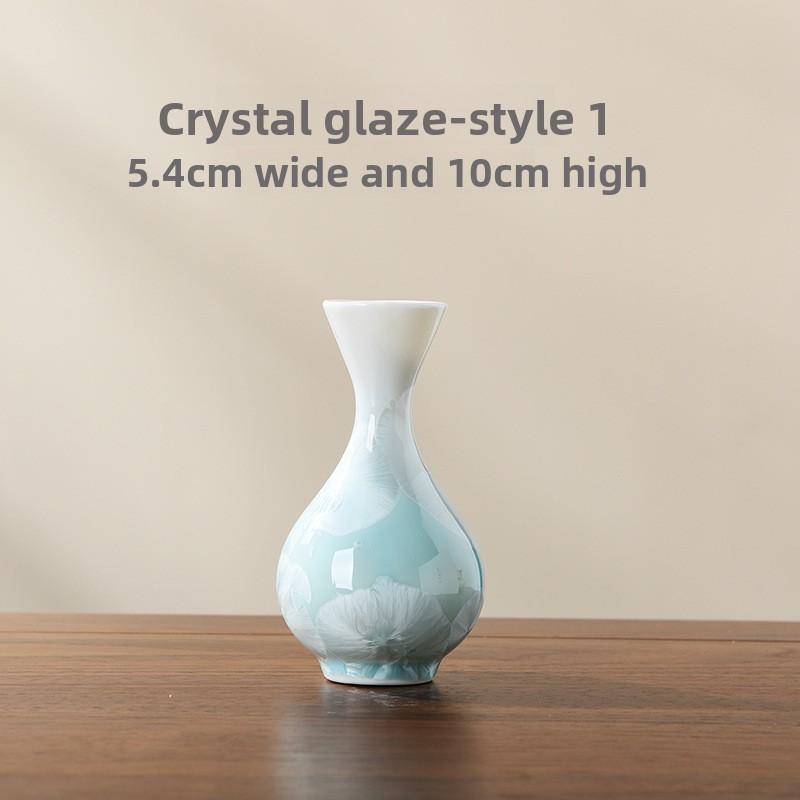 Ceramic Crystalline Glaze Gradient Vase Flower Holder Tea Room Coffee Shop Decor