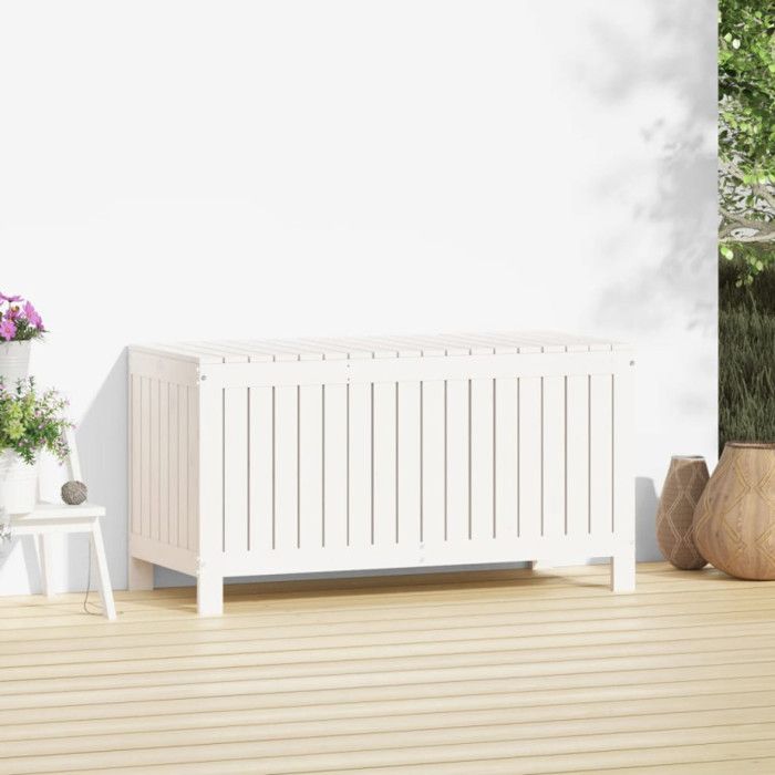 VidaXL Boîte de rangement de jardin Blanc 115x49x60 cm Bois de pin 823837