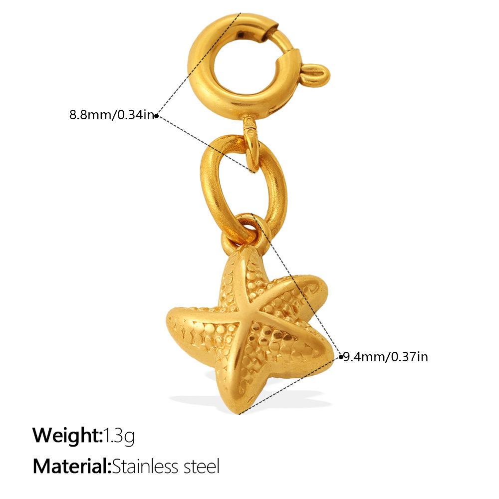 Ocean Series Beach Wind Diy Sea Turtle Sea Horse Shell Jewelry Buckle Pendant Stainless Steel Gold-Plated Accessories