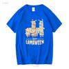 Happy Lamaween Funny Blade Halloween Mens Cotton T Shirt long or short sleeves vintage Washed fashion Stretched Slightly