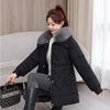 Women's clothing velvet thickened pie overcomes women's medium and long winter new big fur collar slim and thin cotton jacket