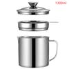 Filtro de óleo inoxidável, tanque de filtro de banha, recipiente, jarra, grande capacidade de armazenamento, utensílios de cozinha, filtro de óleo, pote