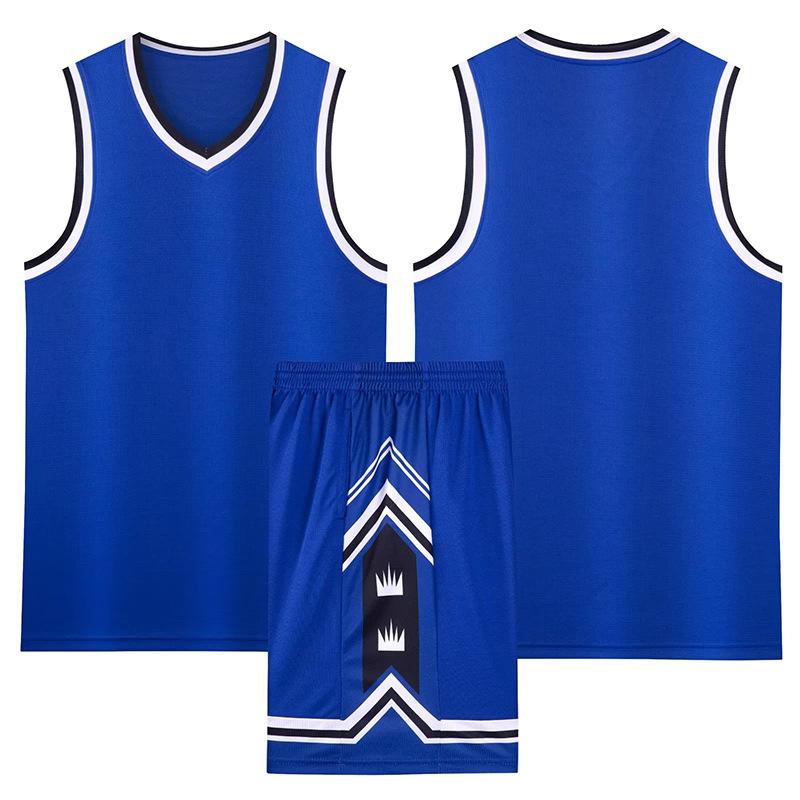 Basketball Jersey Logo Custom Basketball Training Suit Logo Printing DIY Adult and Kids Clothes Sports Vest Sets Large Size 3XS синий