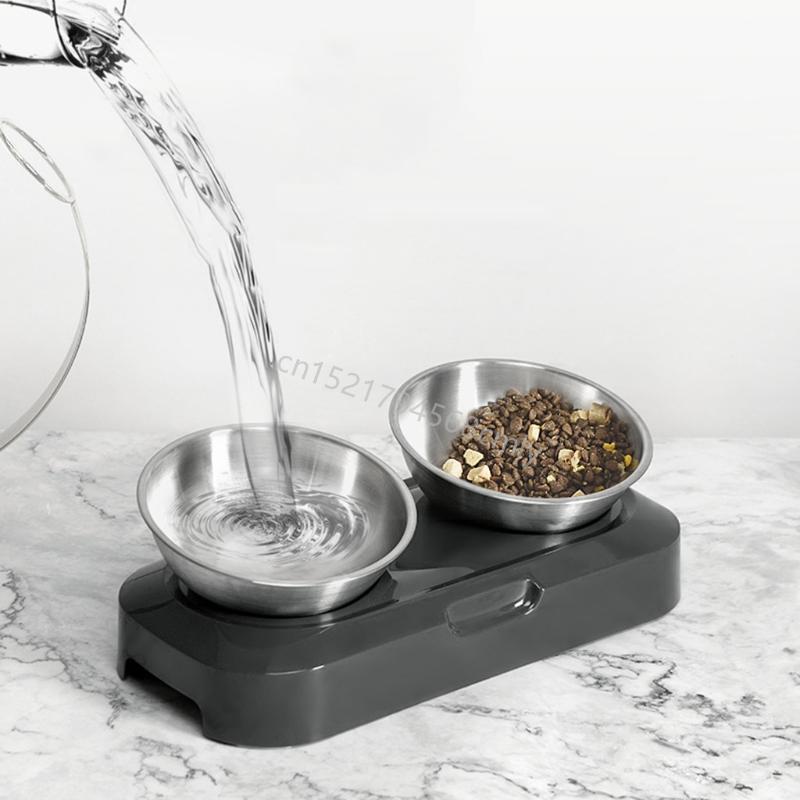 Dog for Cat Bowls with Raised Stand Pet Water Feeder 15° Tilted Platform Non-slip Drinking Dispenser Puppy Kitten 6XDE